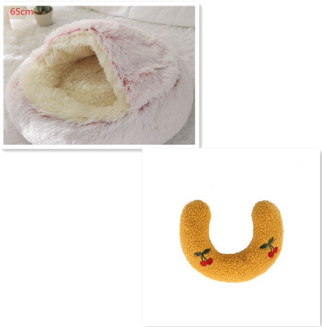 2 In 1 Dog And Cat Soft Long Plush Bed