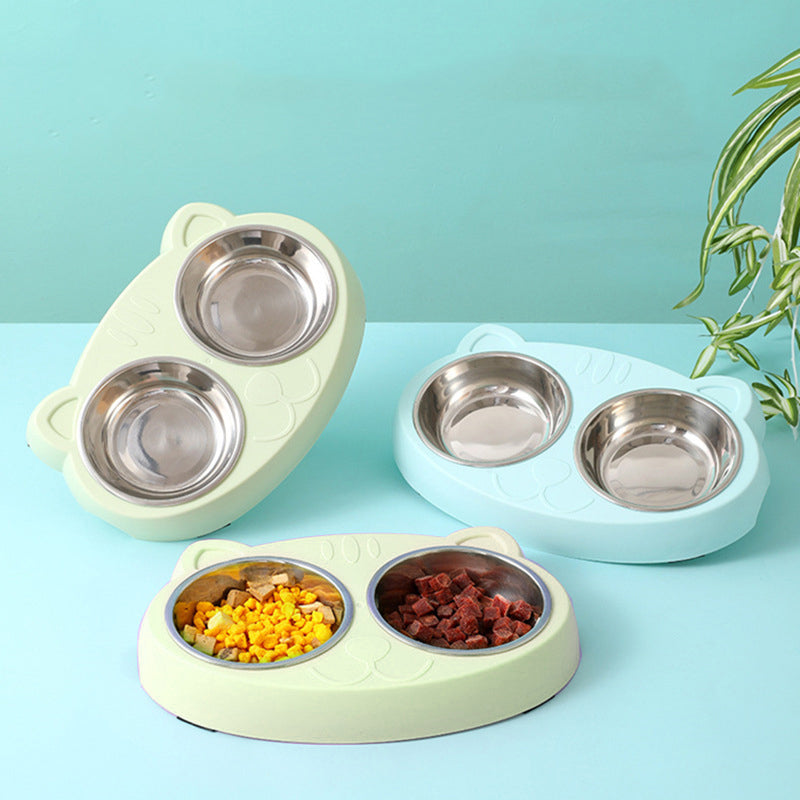 Pet Feeder Bowls  With Non-Slip Resin Station For Dogs And Cats