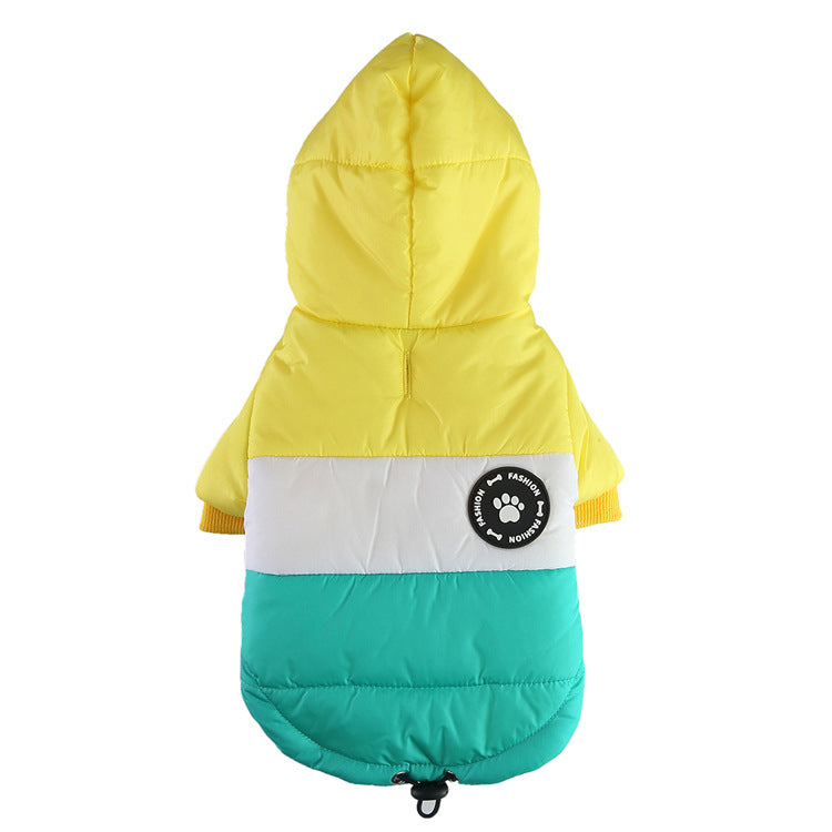 Winter Cotton Padded Clothes With Leash, Keep Pets Warm