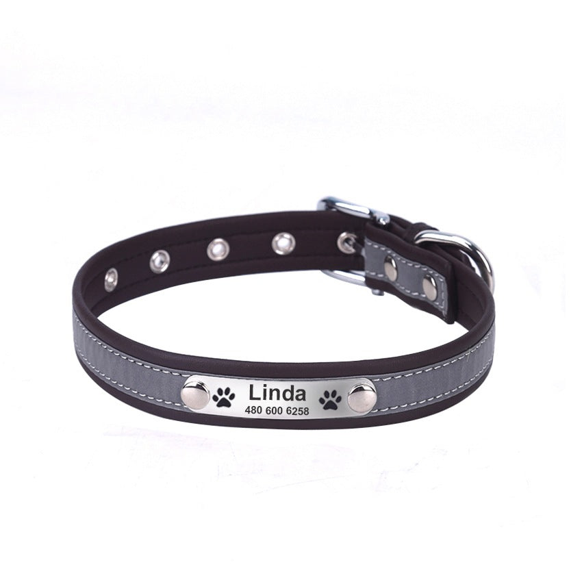 Reflective Lettering Microfiber Soft Cat Dog Collar