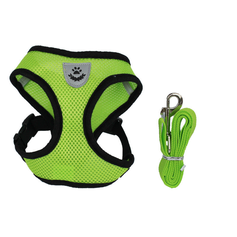 Pet chest strap harness and leash set