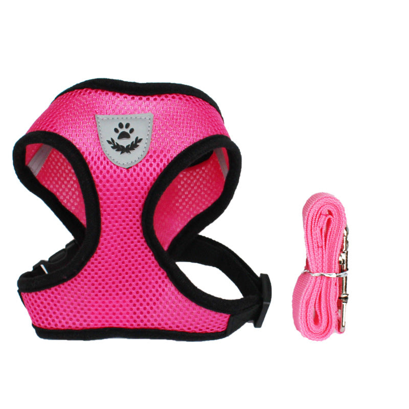 Pet chest strap harness and leash set
