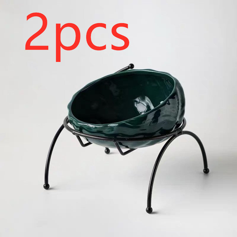 Ceramic Elevated Dog Cat Bowl for Feeding