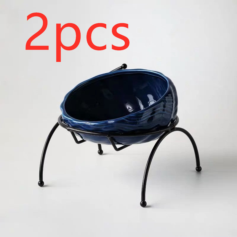 Ceramic Elevated Dog Cat Bowl for Feeding