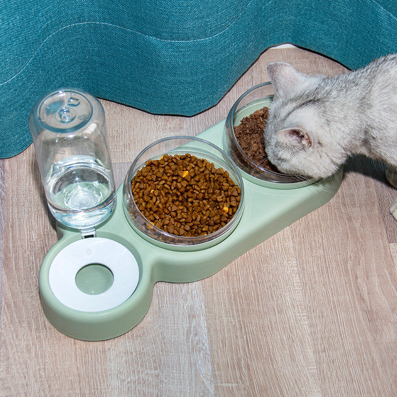 Pet Automatic Feeder Food Bowl With Water Fountain