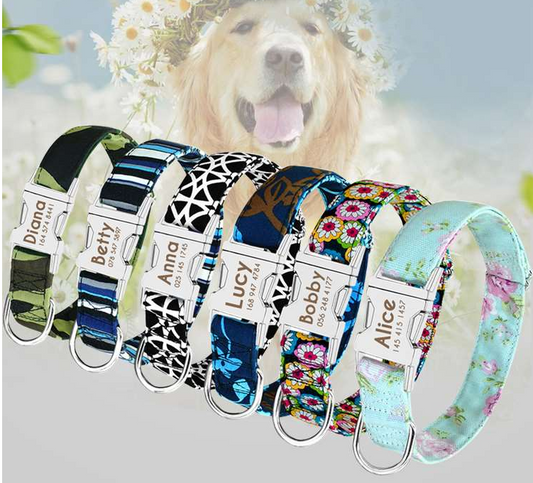 Pet Dog Name Collar | Custom Large Dog Lettering Tag