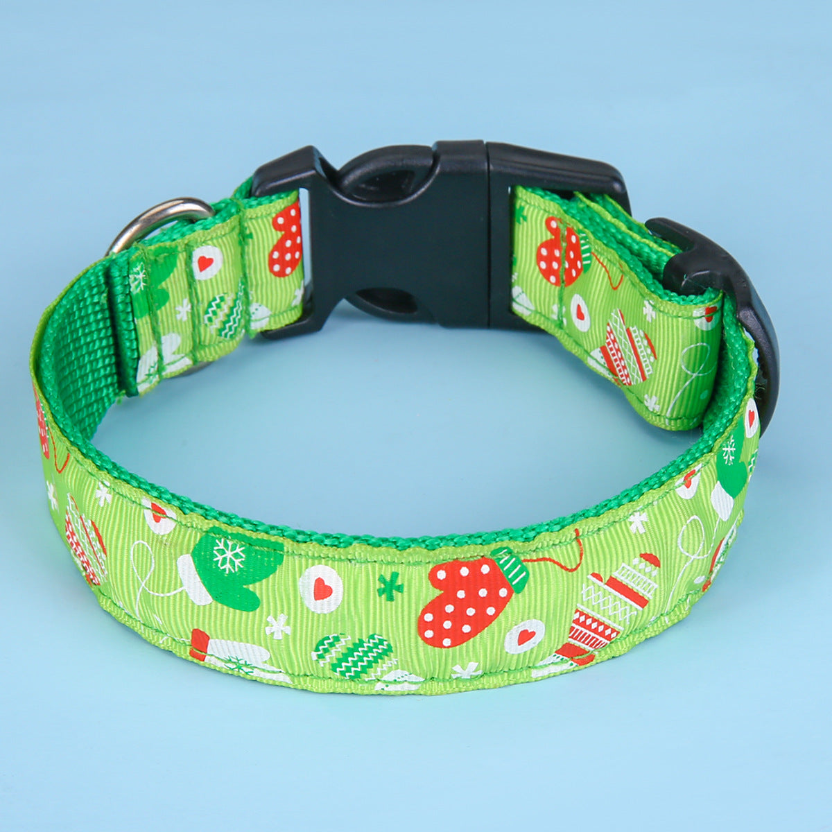 Red & Green Adjustable Christmas Collar for Dogs and Cats