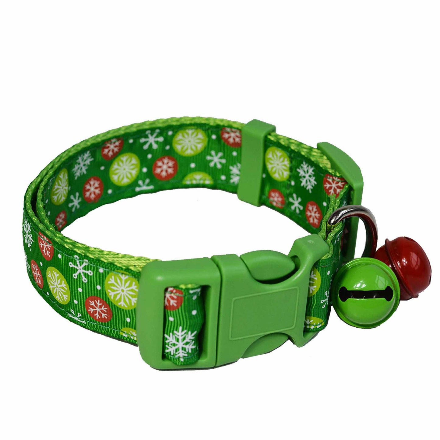Red & Green Adjustable Christmas Collar for Dogs and Cats