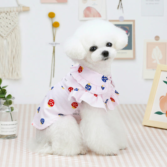 Thin Teddy Dog Cat Clothes for Spring