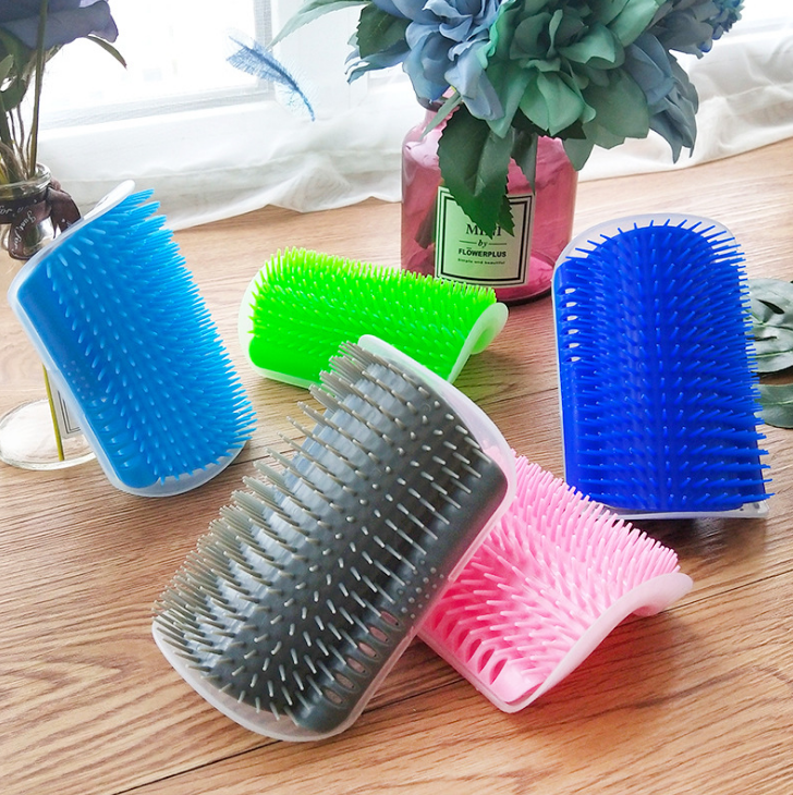 Cat Self-Grooming Brush and Wall Rubbing Device