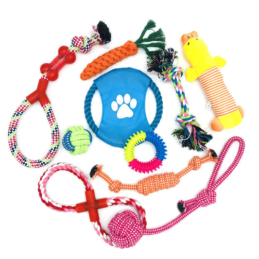 Cotton rope 7 pack dog toys sets