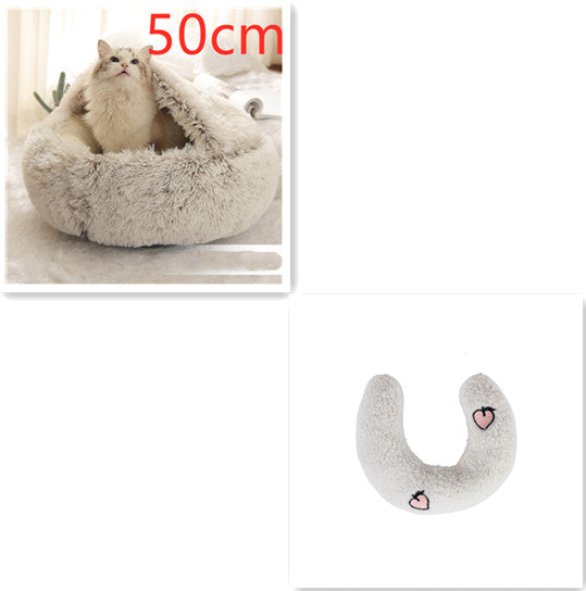 2 In 1 Dog And Cat Soft Long Plush Bed