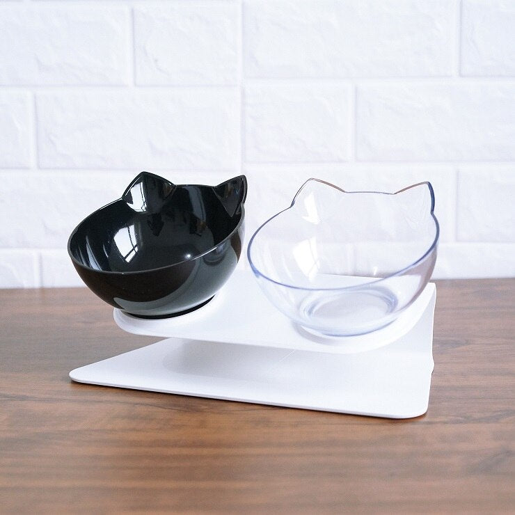 Non Slip Double Cat Bowl And Feeder With Raised Stand