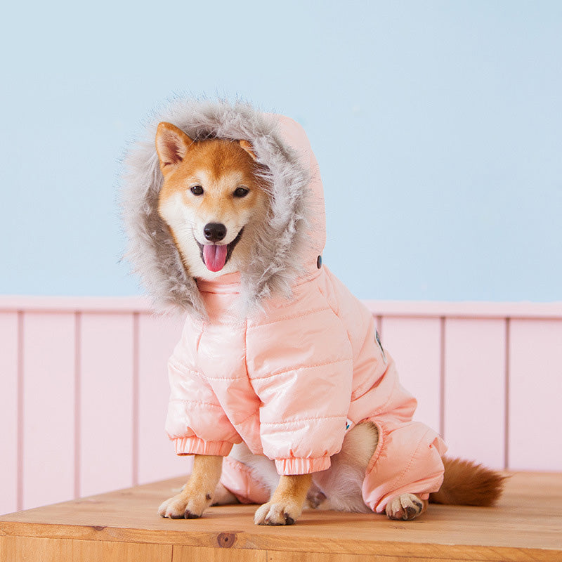 Pet dog fluffy hoodie thick clothes