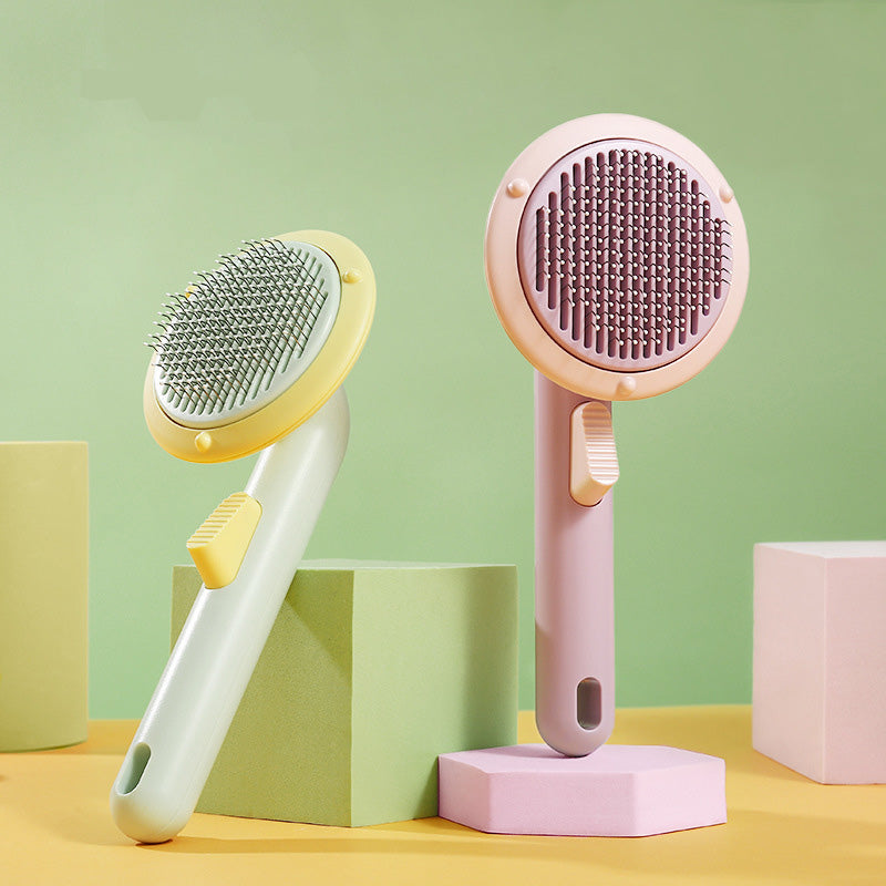 Hand-held Steel Wire Self-cleaning Cat Comb and Looper for Hair Removal