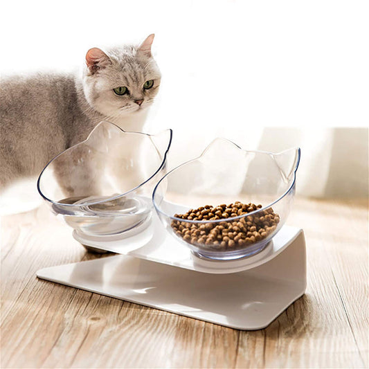 Non Slip Double Cat Bowl And Feeder With Raised Stand