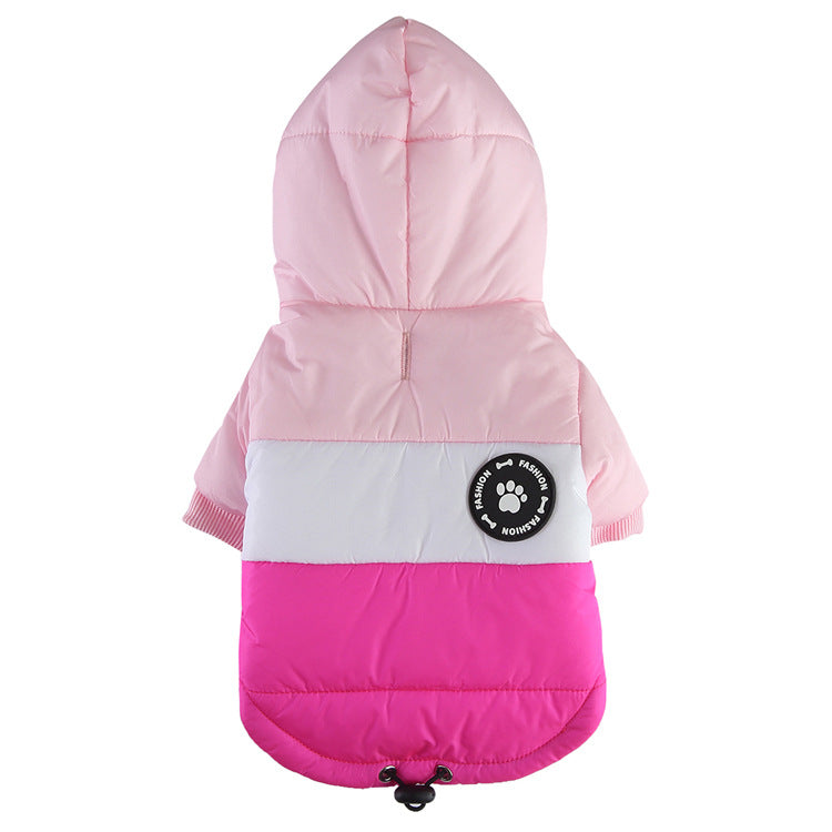 Winter Cotton Padded Clothes With Leash, Keep Pets Warm