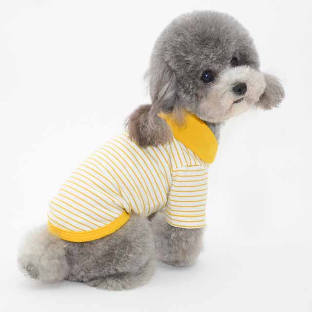 Color Striped Polo T-shirt For Pet Dog Cat
