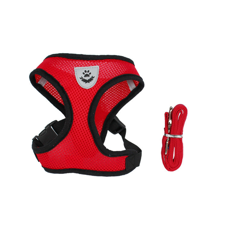 Pet chest strap harness and leash set