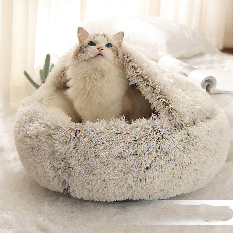 2 In 1 Dog And Cat Soft Long Plush Bed