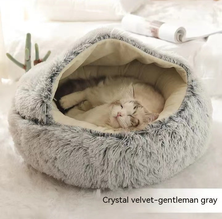 2 In 1 Dog And Cat Soft Long Plush Bed