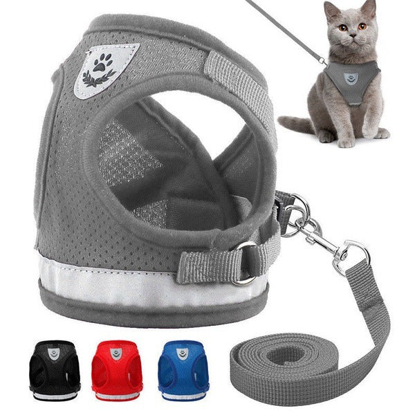 Breathable Mesh Chest Back Pet Leash