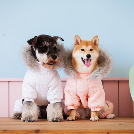 Pet dog fluffy hoodie thick clothes