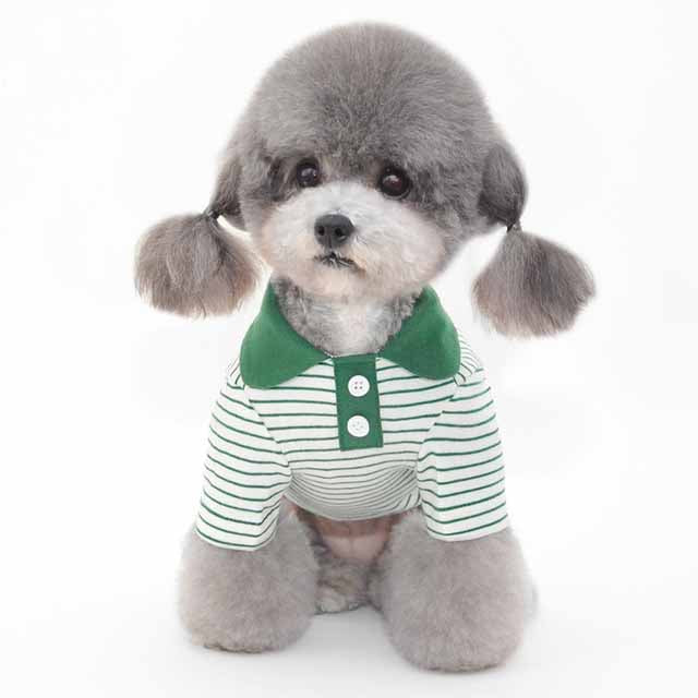 Color Striped Polo T-shirt For Pet Dog Cat