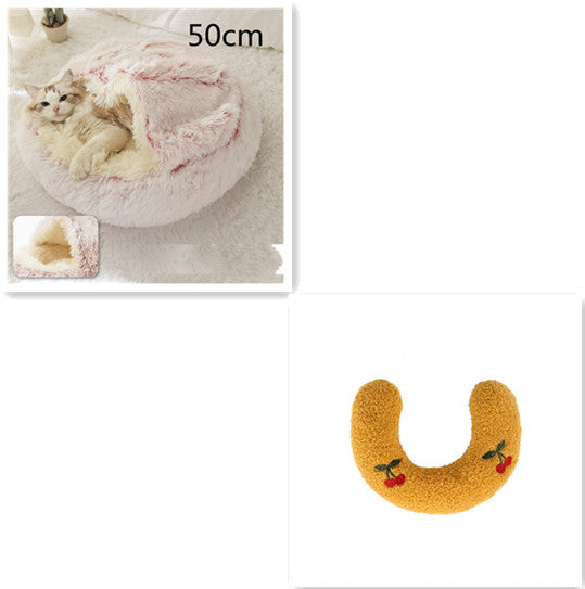 2 In 1 Dog And Cat Soft Long Plush Bed