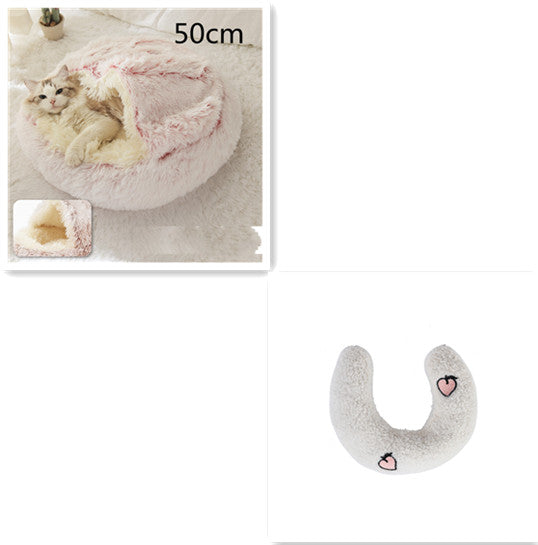 2 In 1 Dog And Cat Soft Long Plush Bed