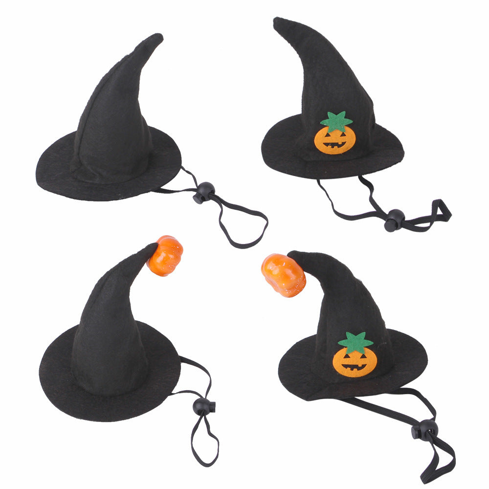 Cat Halloween Hat with Pumpkin Smiling Face