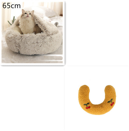 2 In 1 Dog And Cat Soft Long Plush Bed