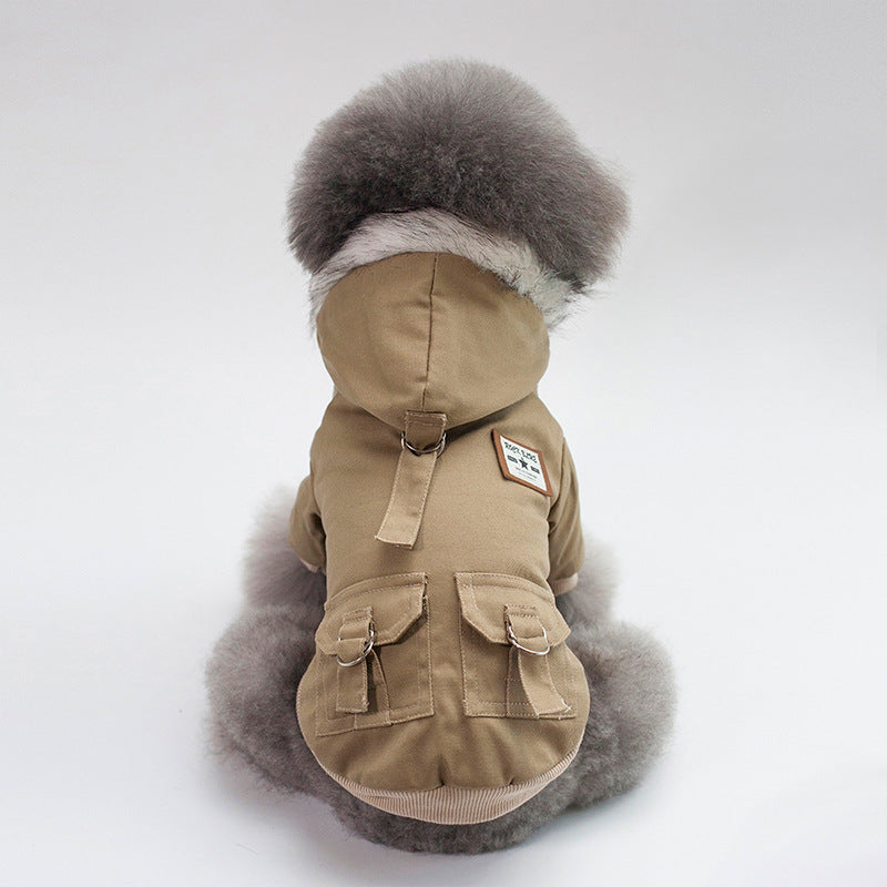 Winter Fur Hoodie Coat for Small Dogs