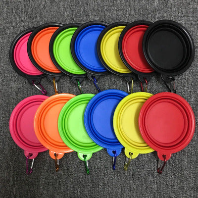 Folded silicone pet bowl