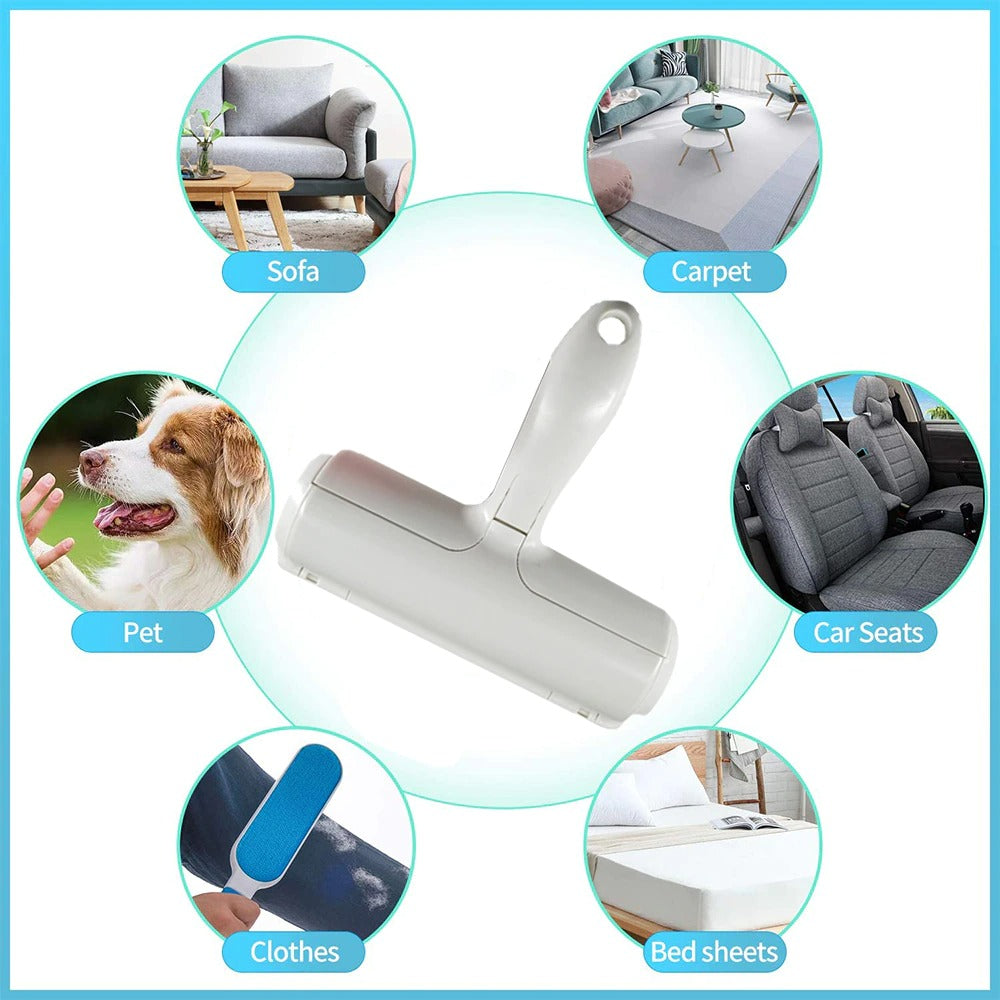 Pet Hair Roller Remover Lint Brush | 2-Way Dog Cat Comb