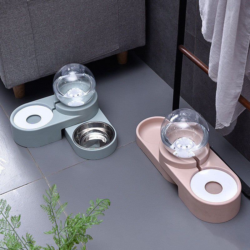 Automatic Nonelectric Cat & Dog Water Dispenser with Bowl