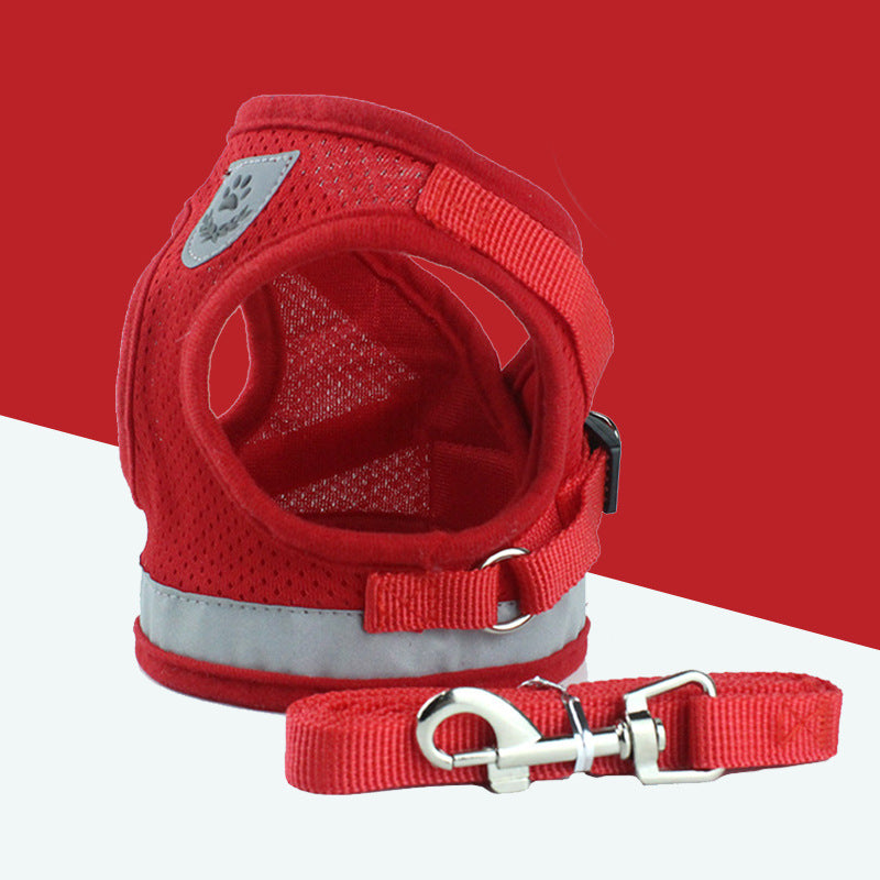 Breathable Mesh Chest Back Pet Leash