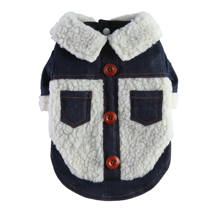 Winter Cotton Padded Clothes With Leash, Keep Pets Warm