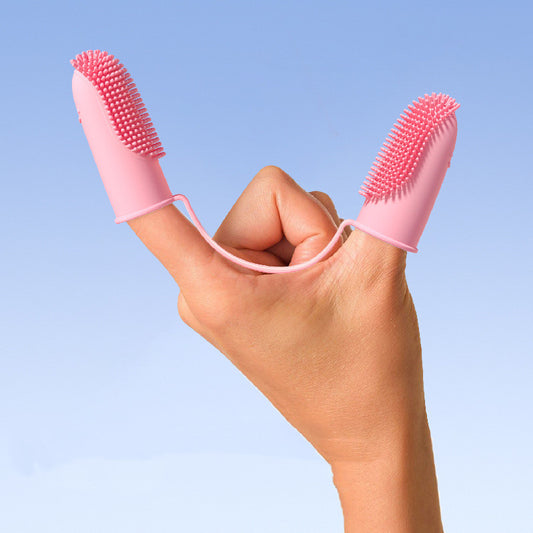 Pet Tooth Cleaning Double Finger Toothbrush