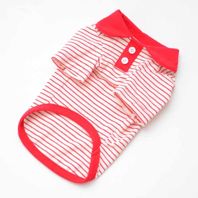 Color Striped Polo T-shirt For Pet Dog Cat