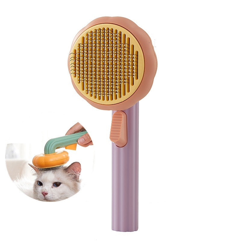 Hand-held Steel Wire Self-cleaning Cat Comb and Looper for Hair Removal