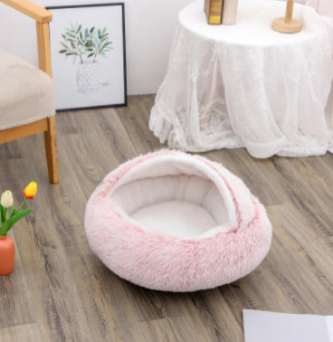 2 In 1 Dog And Cat Soft Long Plush Bed