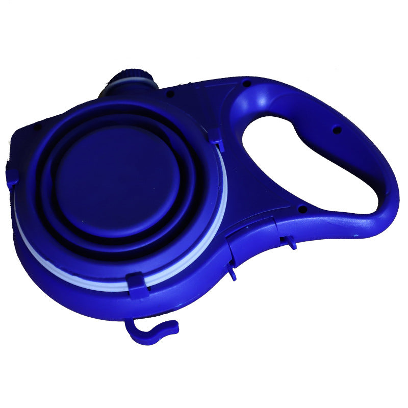 Dog leash with water bottle, cup and rope