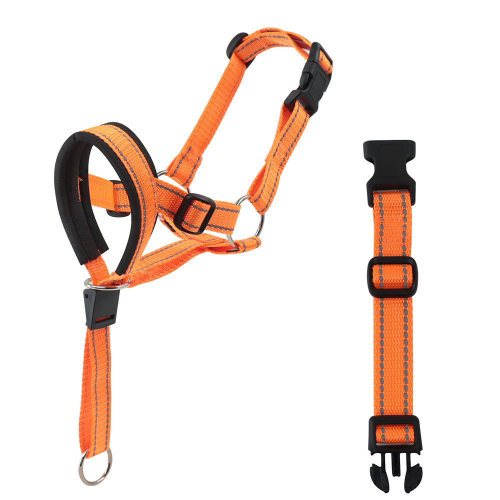Pet Dog Head Halter | Muzzle Rope With Safety Strap