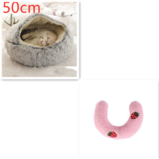 2 In 1 Dog And Cat Soft Long Plush Bed