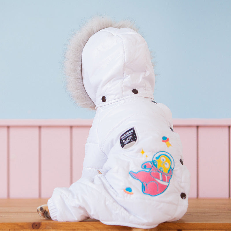 Pet dog fluffy hoodie thick clothes