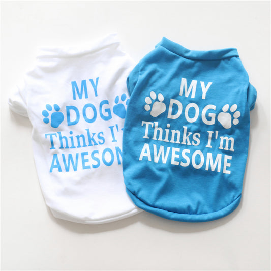 Summer I'm Awesome Printed Half Sleeves Tee shirts for Small Dogs