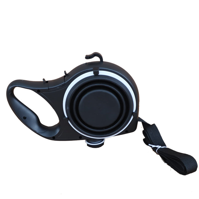 Dog leash with water bottle, cup and rope