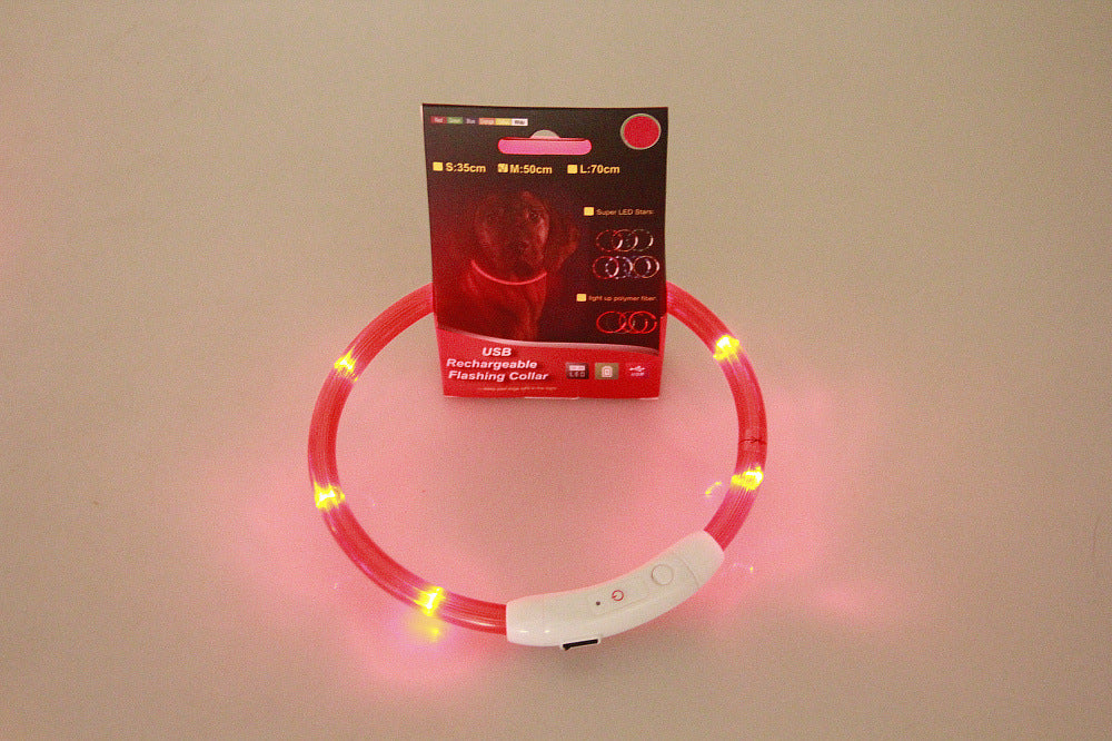 Rechargeable Pet Glowing Necklace And Safety Collar