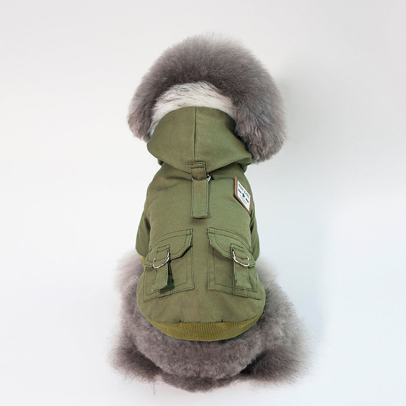 Winter Fur Hoodie Coat for Small Dogs